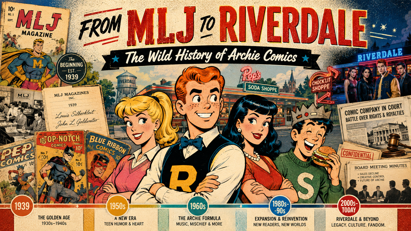 From MLJ to Riverdale — an illustrated history of Archie Comics from its early publishing roots to the modern Riverdale era
