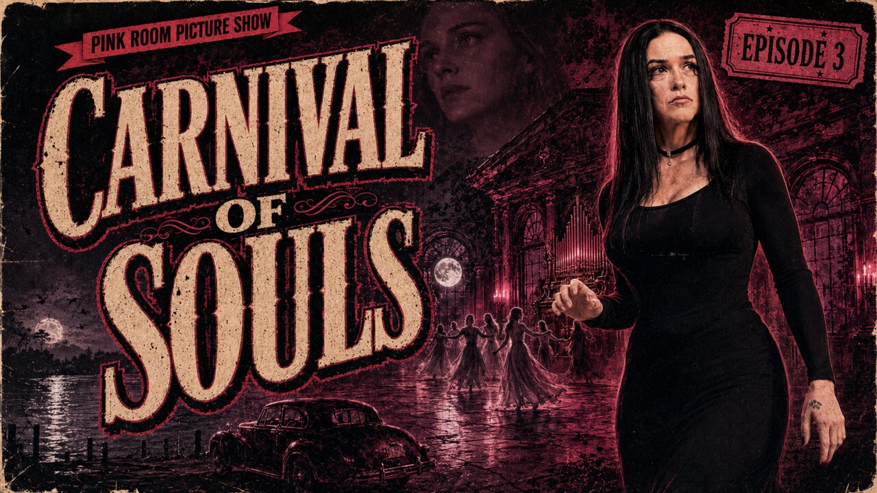 VeronicaTot outside a haunted carnival pavilion